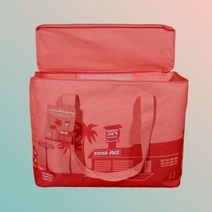 Trader Joe’s Peach Insulated Cooler Tote Bag LARGE NWT 🍑